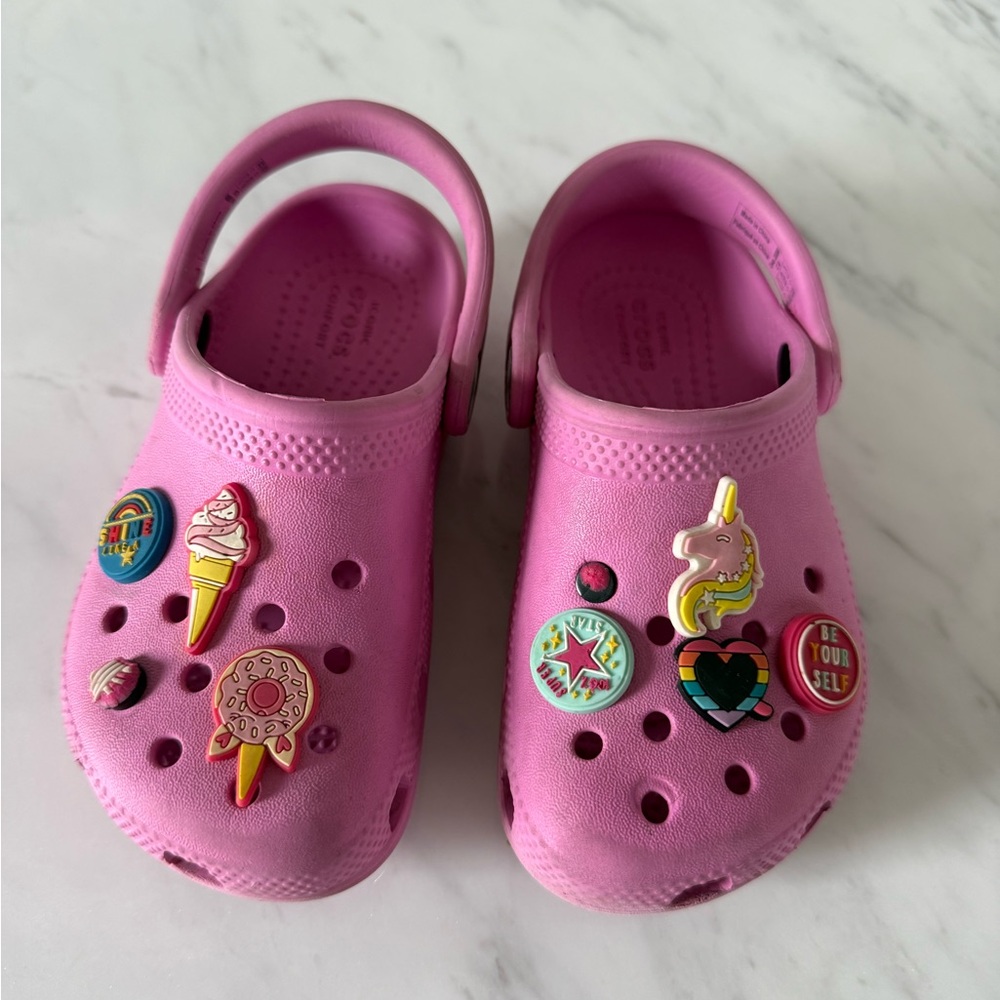 Pink Crocs with Fun Charms